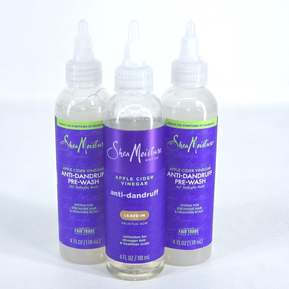SheaMoisture Apple Cider Vinegar Anti Dandruff Hair Care Lot Of 3 Exp 2027 NEW